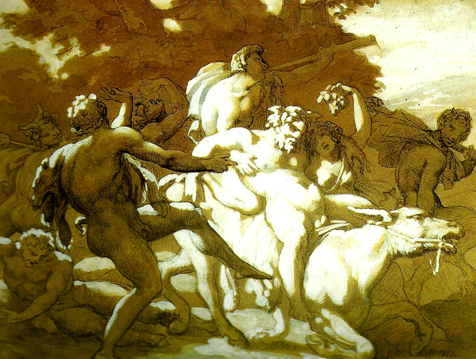 Theodore   Gericault le cortege de silenne